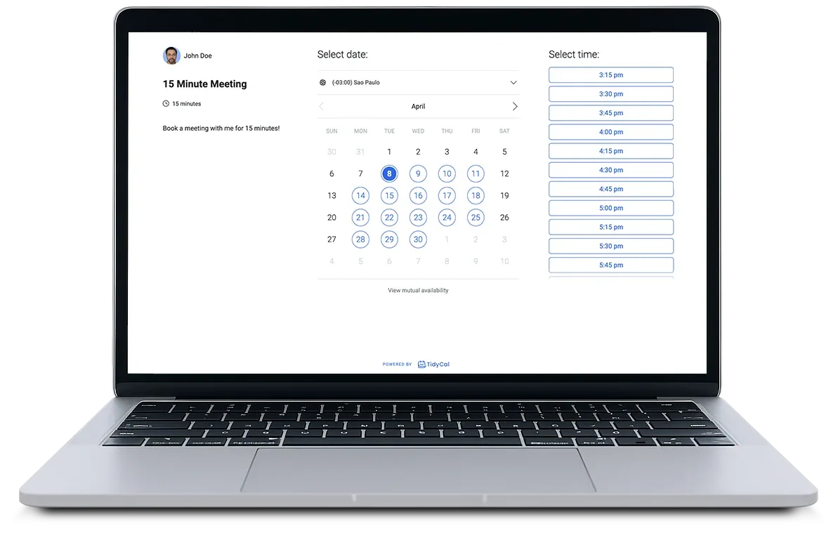 Booking pages
